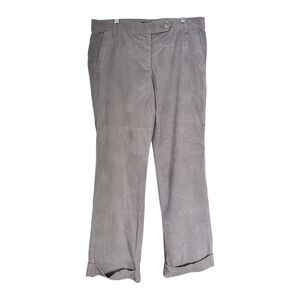 J.Crew Women Sz 8 Gray Corduroy City Fit Stretch Pockets Flat Front Cuffed Pants